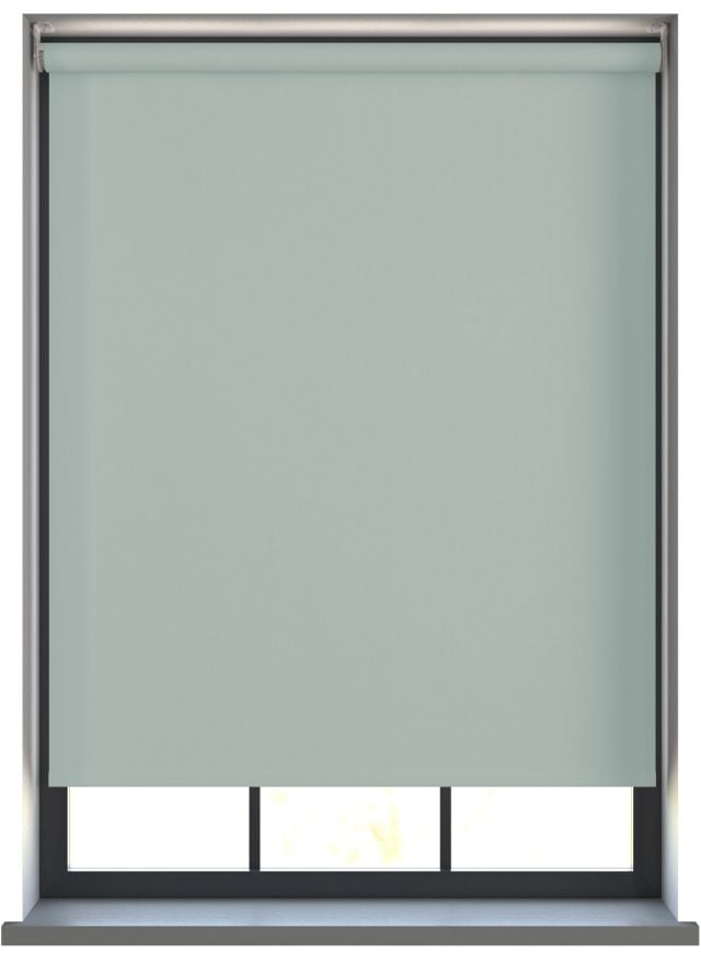 Our Amor Duckegg Roller blind in a living room window.