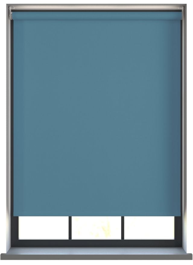 Our Amor Pastel Blue Roller blinds in the bedroom.