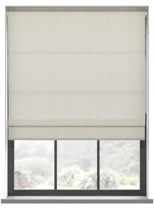 Our Speckle Cotton Ball Roman blind in the kitchen window.