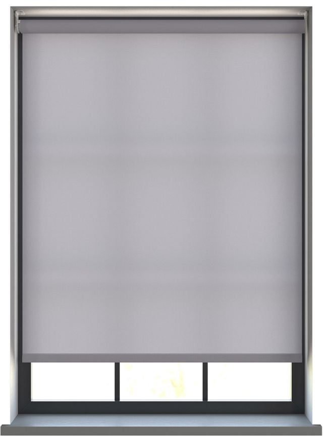 A dimout roller blind in a window