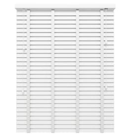 Editions White Stone with Pure Tape - A white wooden Venetian blind with white tapes