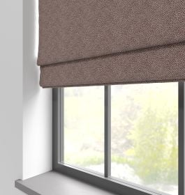 Our Speckle Lilac Roman blind in a living room window.