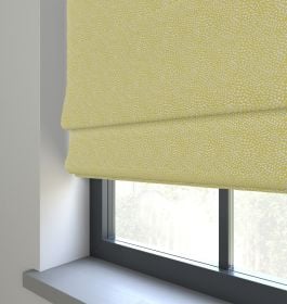 Our Speckle Sunflower Roman blind in the kitchen window.