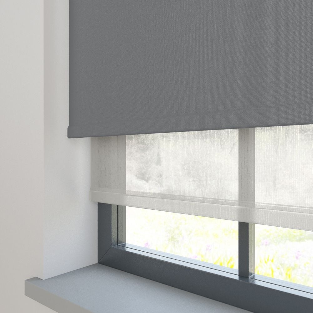 Amor Shark Grey with Haze Soft Grey Double Roller Blind