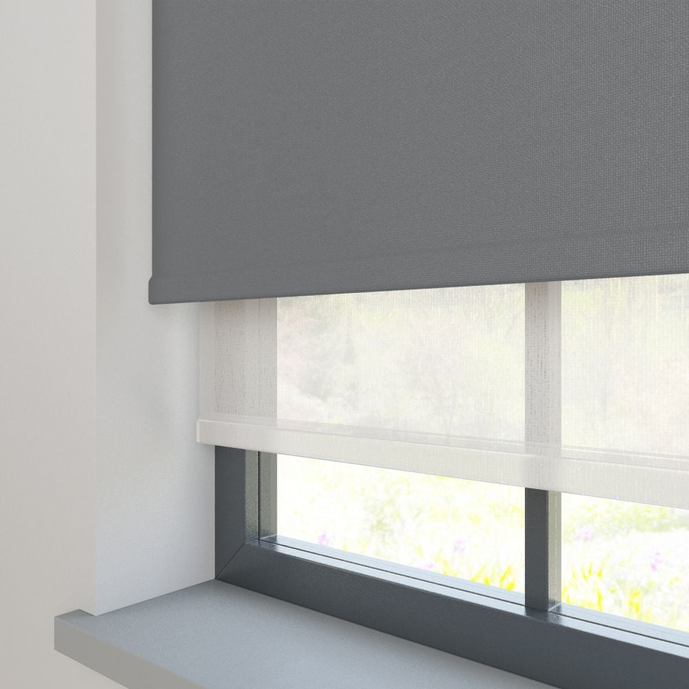 Amor Shark Grey with Haze Pure Double Roller Blind