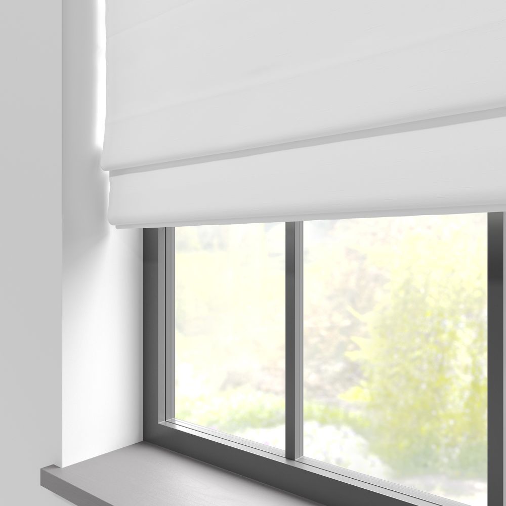 Faux Silk Pure White Roman Blind