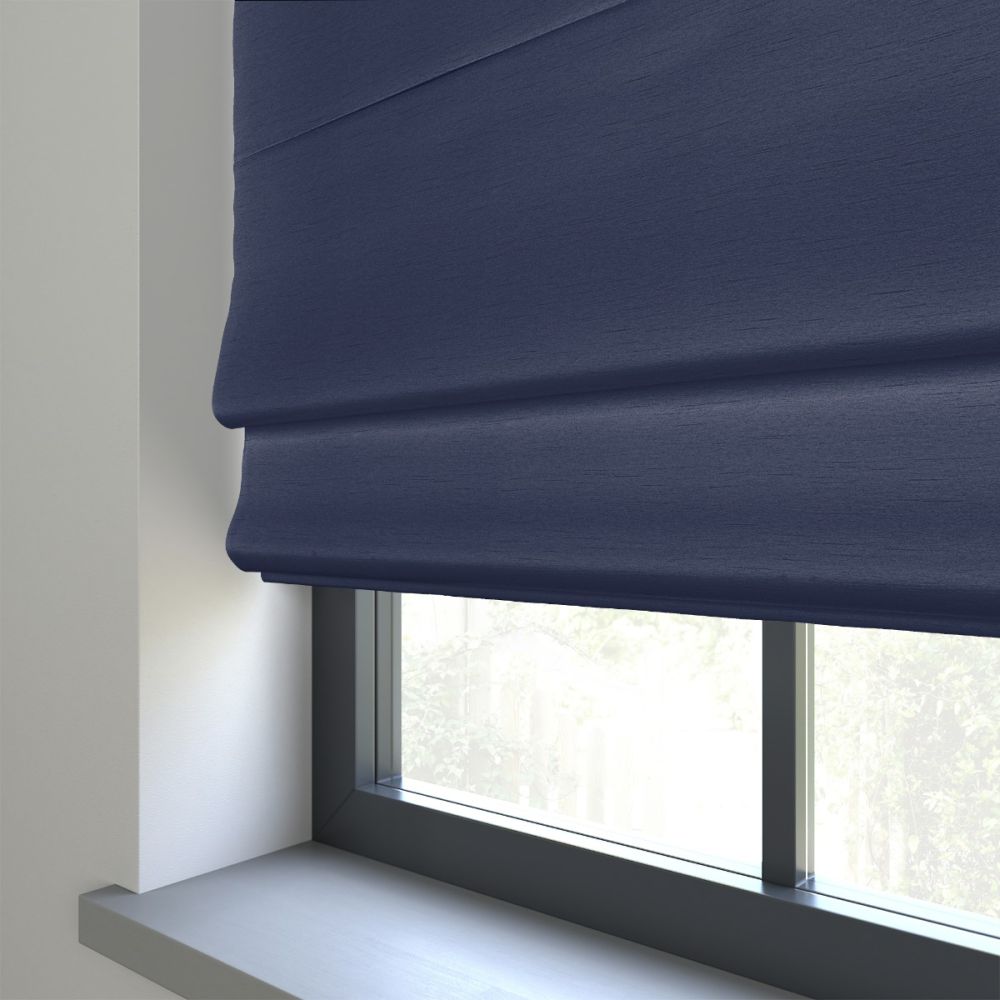 Faux Silk Navy Roman Blind