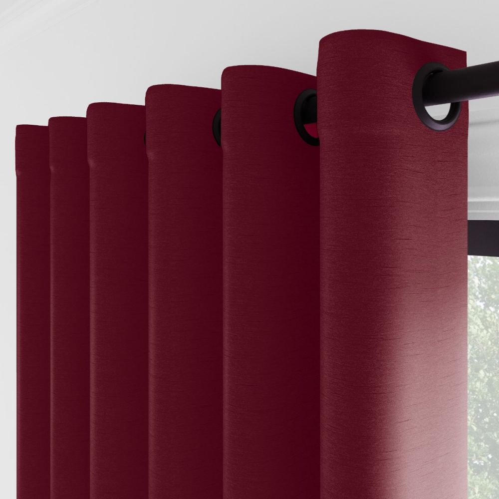 Opulant Faux Silk Mahogany Red