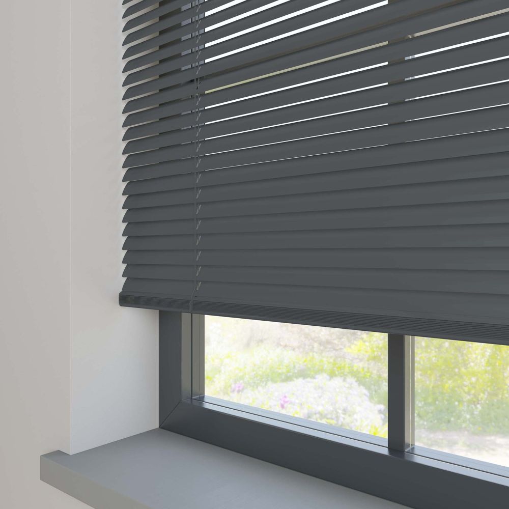 Dark Grey Gloss Aluminium Venetian Blind